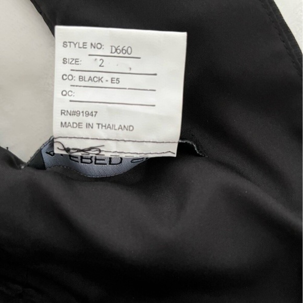 Alfred Sung Black Bridesmaid Cocktail Length Dress Style D660, Size 2 - Picture 9 of 13